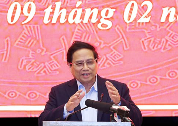 Thủ tướng Chính phủ Phạm Minh Chính làm việc với TP Đà Nẵng tối ngày 9/2.