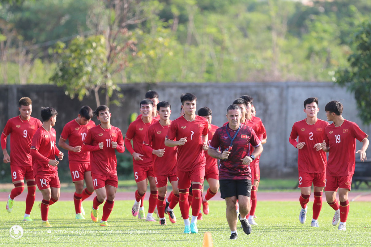 Chiều cao của U22 Việt Nam được cải thiện rõ rệt. Ảnh: VFF.