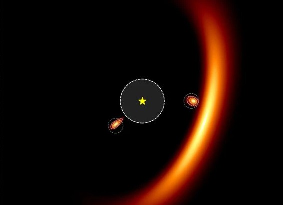 Hai hành tinh xa xôi hiện ra với dấu hiệu về vành đai vật chất ấm xung quanh