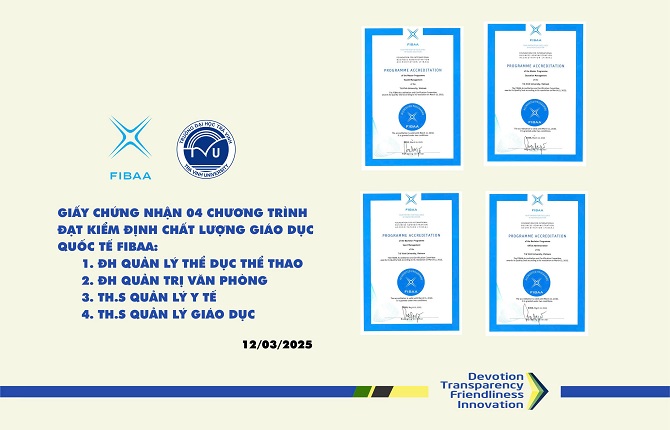4 chương trình đào tạo được tổ chức FIBAA công nhận tháng 3/2025 