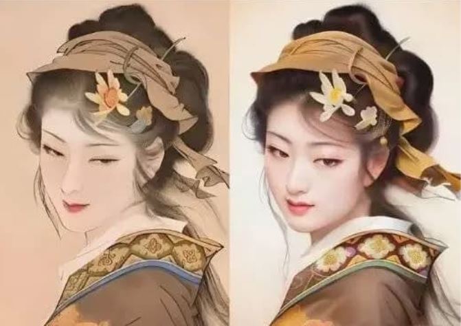 Ảnh AI khôi phục (phải).