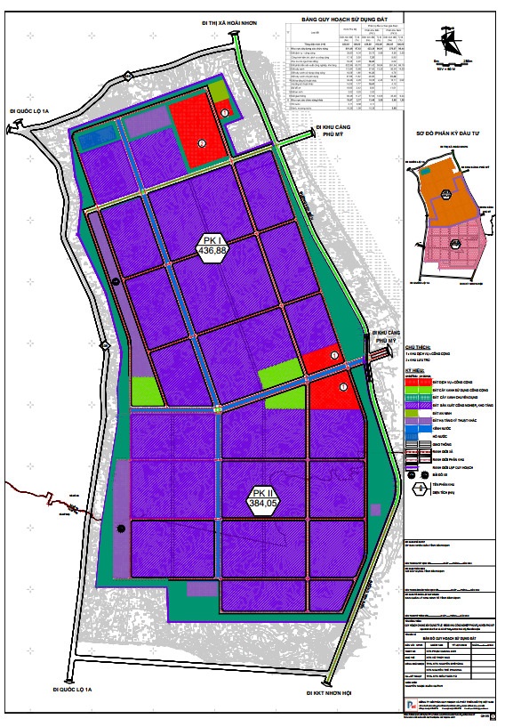 Bản đồ quy hoạch chung Khu công nghiệp Phù Mỹ.