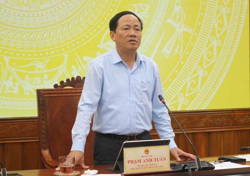 Chủ tịch UBND tỉnh Bình Định Phạm Anh Tuấn chủ trì hội nghị.