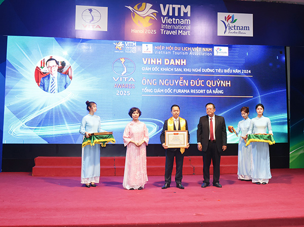 Tổng giám đốc Furama Resort Đà Nẵng Nguyễn Đức Quỳnh được vinh danh với Giải thưởng Tổng Giám đốc Khách sạn tiêu biểu 2024. 