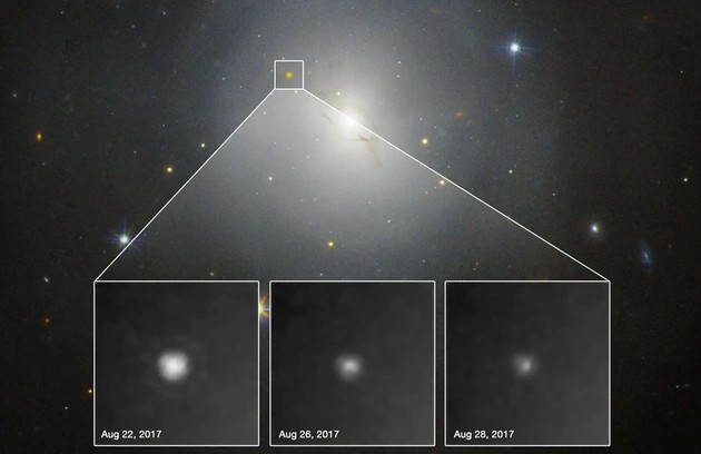 Một kilonova được ghi nhận bởi kính viễn vọng không gian Hubble - Ảnh: NASA