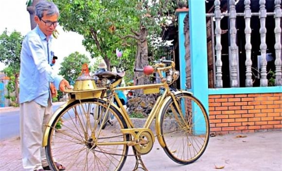 xe đạp cổ, xe đạp bằng đồng thau, báu vật trăm tuổi
