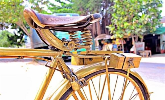 xe đạp cổ, xe đạp bằng đồng thau, báu vật trăm tuổi