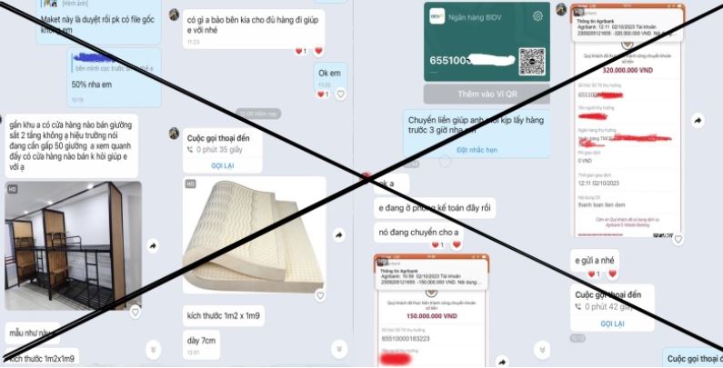 Tin nhắn của đối tượng đặt hàng và hình ảnh chuyển tiền gửi anh H.V.N