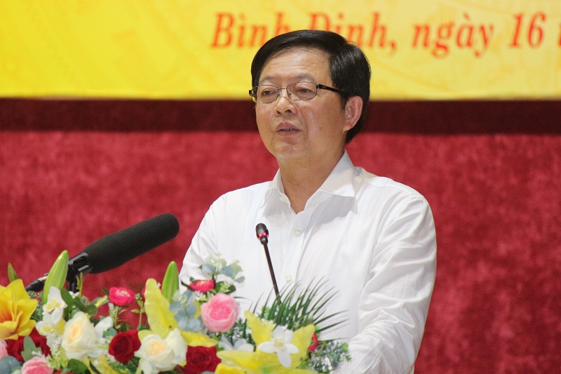 Bí thư Tỉnh uỷ Bình Định Hồ Quốc Dũng chia sẻ tại buổi lễ.