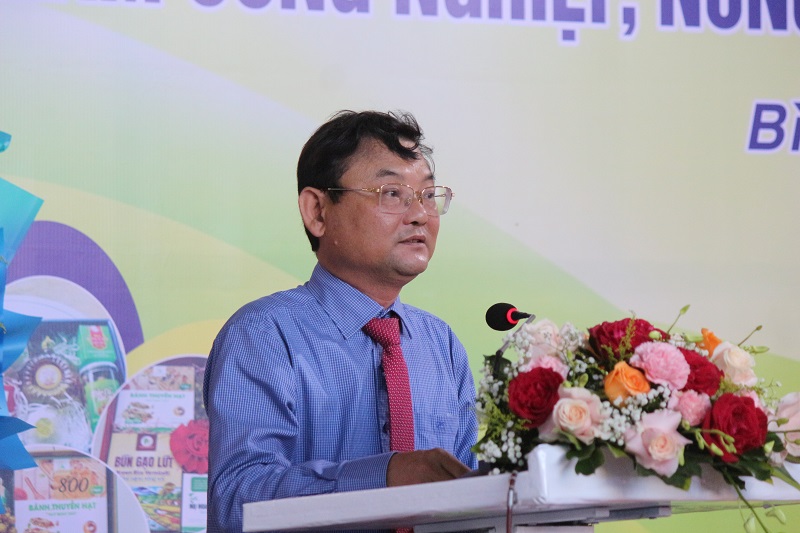 Phó Chủ tịch UBND tỉnh Bình Định Nguyễn Tự Công Hoàng chia sẻ tại lễ khai trương 