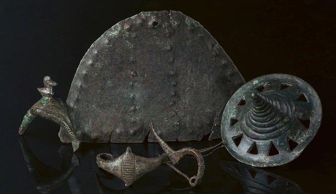 Một số hiện vật được khai quật từ 6 kho báu ở Hungary - Ảnh: BẢO TÀNG QUỐC GIA HUNGARY