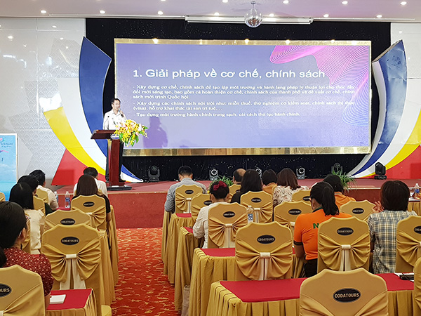 hội nghị hướng dẫn chính sách miễn thuế đối với hoạt động KNĐMST trên địa bàn do Sở KHCN Đà Nẵng tổ chức chiều ngày 12/6. 