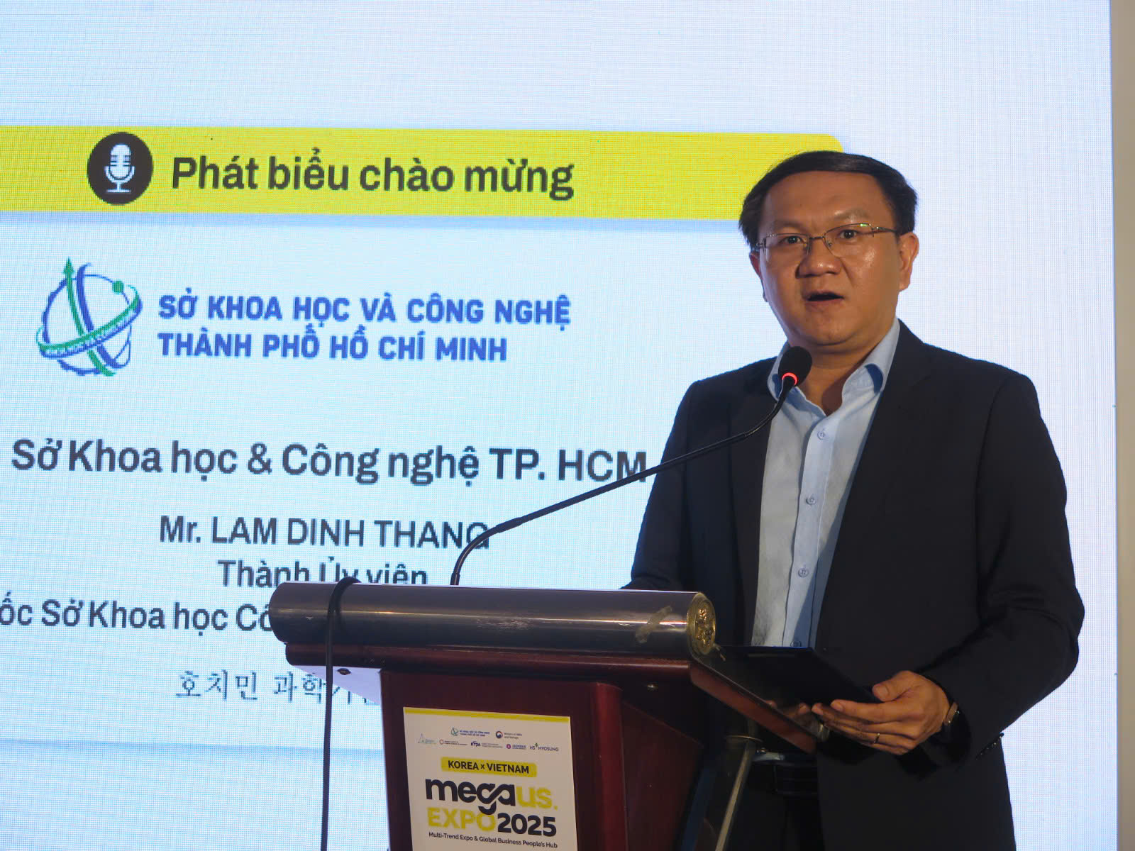 Giám đốc Sở Khoa học và Công nghệ TP.Hồ Chí Minh Lâm Đình Thắng phát biểu khai mạc tại lễ công bố