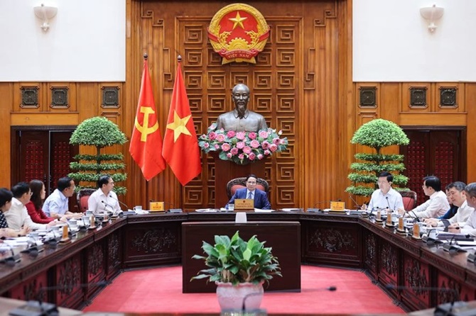 Ngày 22/7, Thủ tướng Phạm Minh Chính đã chủ trì cuộc họp cho ý kiến về Đề án xây dựng quốc gia khởi nghiệp - Ảnh VGP/Nhật Bắc