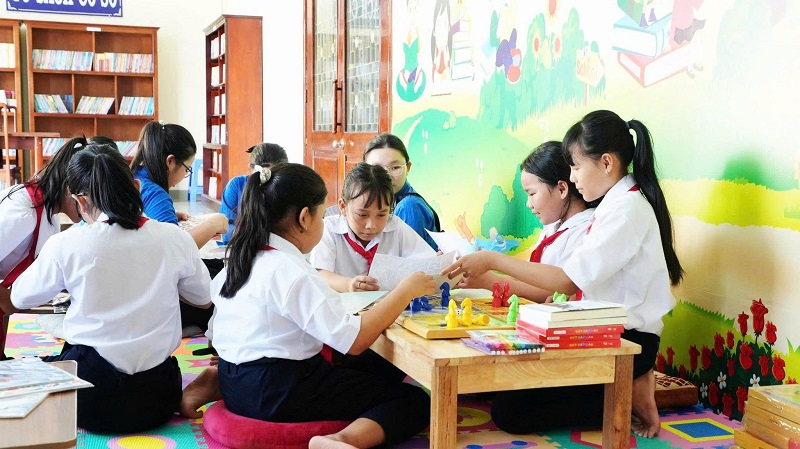 Không gian đọc sách và trò chơi trí tuệ dành cho thanh thiếu nhi.