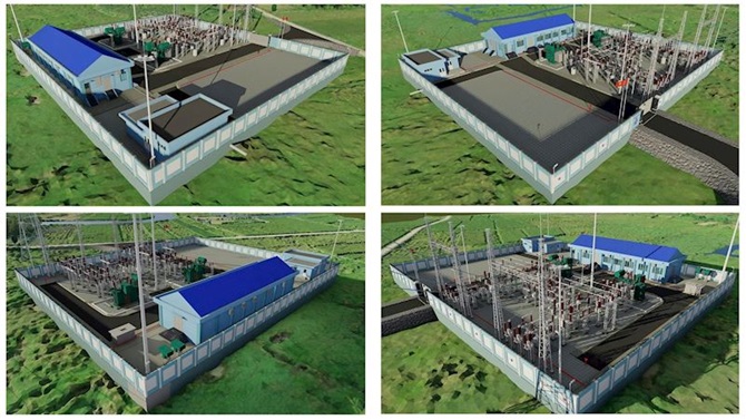 Hình ảnh mô phỏng 3D trạm biến áp 110kV Phú Cát