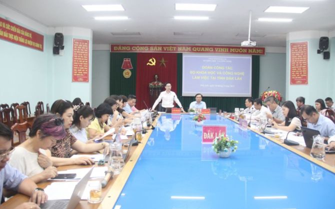 Đoàn công tác Bộ KH&CN làm việc với Sở KH&CN tỉnh Đắk Lắk về vận hành chính quyền địa phương hai cấp.