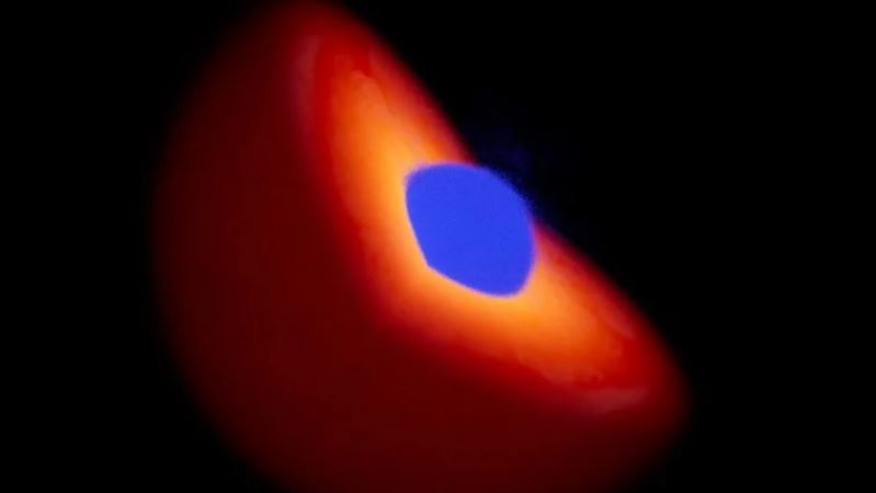 Hình ảnh từ mô phỏng này cho thấy sự va chạm của vật thể va chạm với lõi Sao Mộc tạo ra các mô hình bất ổn định chất lỏng đáng kinh ngạc khi các vật liệu trộn lẫn. Nguồn: Jacob Kegerries/Thomas Sandnes