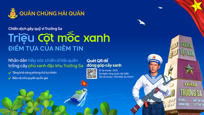 chiến dịch gây quỹ “Triệu cột mốc xanh - Điểm tựa của niềm tin” với mục tiêu gây quỹ cộng đồng trồng 1 triệu cây xanh