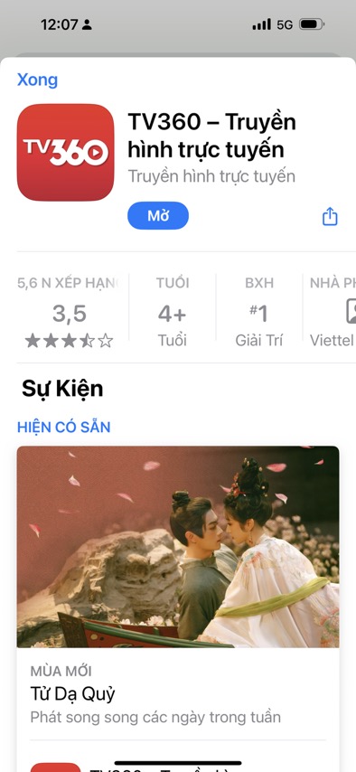 Tải ứng dụng TV360 trên chợ ứng dụng.