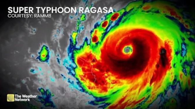 Ragasa là siêu bão mạnh nhất thế giới năm 2025. Ảnh: The Weather Network.