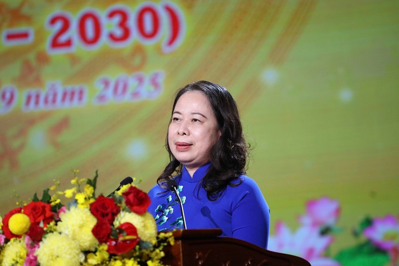 Phó Chủ tịch nước Võ Thị Ánh Xuân phát biểu tại đại hội.