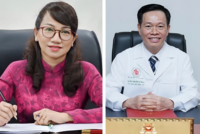 Giáo sư, Nhà giáo ưu tú Nguyễn Thị Thanh Mai, Phó Giám đốc Đại học Quốc gia TPHCM và Giáo sư, Thầy thuốc ưu tú Nguyễn Thế Hoàng, nguyên Phó Giám đốc Bệnh viện Trung ương Quân đội 108. Ảnh: Vietnamnet