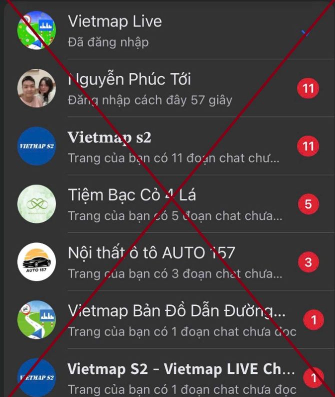 Các tài khoản mà đối tượng sử dụng để lừa đảo người dân. Ảnh: Công an tỉnh Đồng Nai