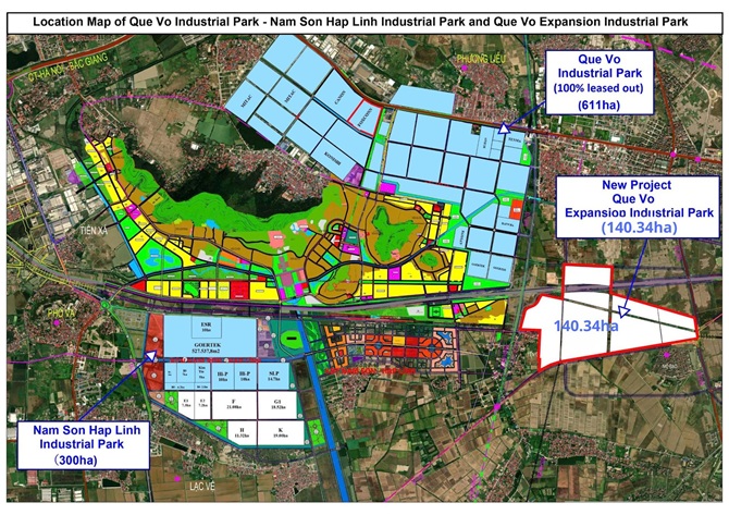 Bản đồ vị trí KCN Quế Võ mở rộng 2, tỉnh Bắc Ninh