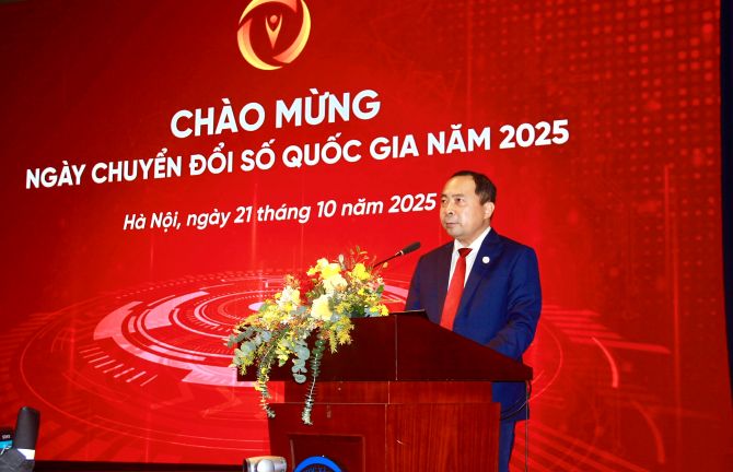 Thứ trưởng Thường trực Bộ Khoa học và Công nghệ Vũ Hải Quân phát biểu khai mạc chương trình.