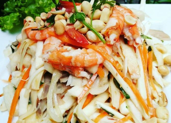 Món gỏi củ hủ dừa khiến nhiều người mê đắm. Ảnh: Thương hiệu sản phẩm.