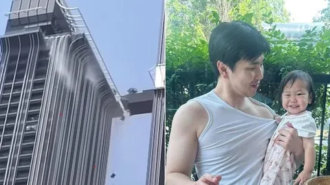 Video người đàn ông Hàn Quốc nhảy qua cây cầu gãy nối hai tháp chọc trời ở Bangkok trong trận động đất để tìm vợ con