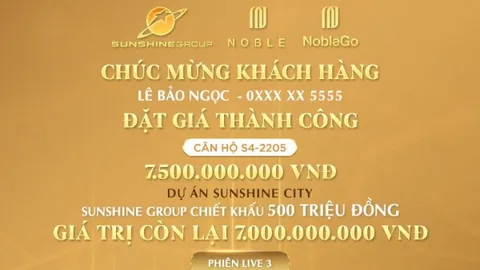 Phiên livestream đặt giá NobleGo tối 8/7: Khách sở hữu căn hộ cao cấp Sunshine City rẻ hơn 2 tỷ đồng