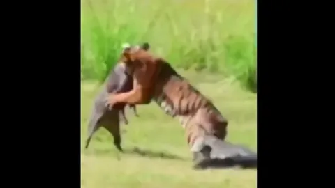 CLIP: Hổ đối đầu lợn rừng, cá sấu bất ngờ lao vào chen ngang cuộc chiến