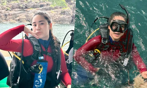 Bella Vũ lặn biển nhặt rác ở Phú Quốc 