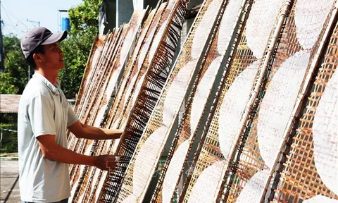 Làng nghề bánh tráng nhộn nhịp sản xuất phục vụ Tết