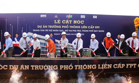 Cất nóc Trường Phổ thông liên cấp FPT Quy Nhơn sau gần 60 ngày khởi công 
