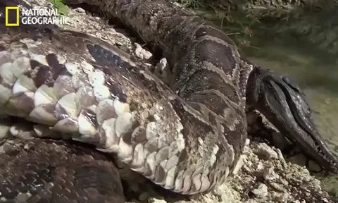 CLIP: Vừa nuốt cá sấu không lâu, trăn khổng lồ bỗng lăn đùng ra chết vì lý do 'sốc'