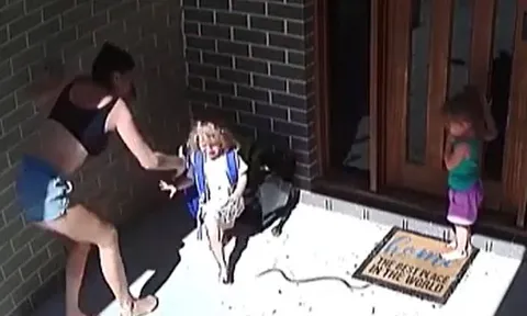 CLIP: Mẹ phản ứng siêu nhanh, thành công giải cứu 2 con nhỏ khỏi rắn độc cắn