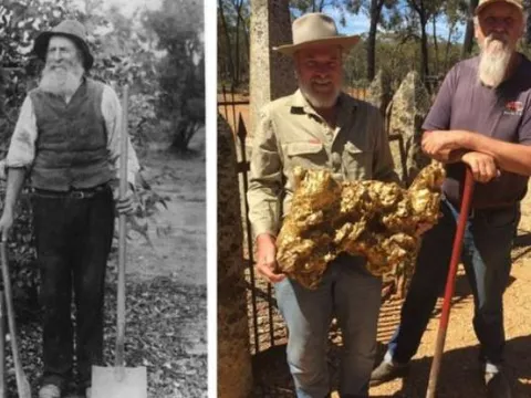 Đào được cục vàng nặng tới 72kg, 2 người đàn ông 'sốc' vì số tiền nhận được