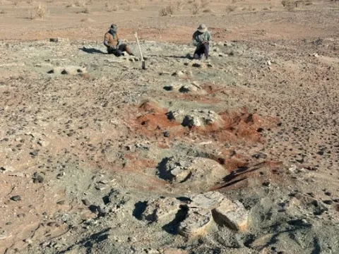 "Quái thú sa mạc" dài 15 m lộ dấu vết ở Mông Cổ