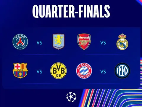 Điểm mặt 4 cặp đấu tứ kết Champions League 2024/25