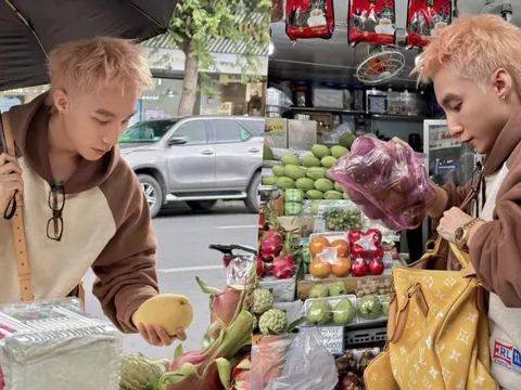 Túi hiệu có giá hơn 300 triệu đồng cũng chỉ để Sơn Tùng xách đi chợ đựng hoa quả 