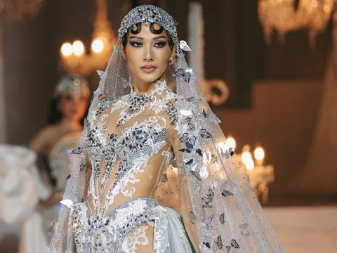 Hoàng Thùy diện đầm cưới xuyên thấu, kiêu hãnh sắm vai cô dâu thập niên 1920