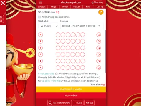 Sau 22 kỳ không có người trúng, Lotto 5/35 chia giải độc đắc hơn 13,5 tỷ đồng