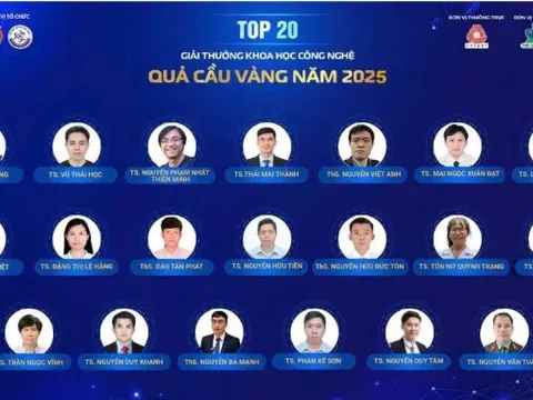 Lộ diện 20 gương mặt xuất sắc của Giải thưởng Khoa học công nghệ Quả cầu vàng 2025